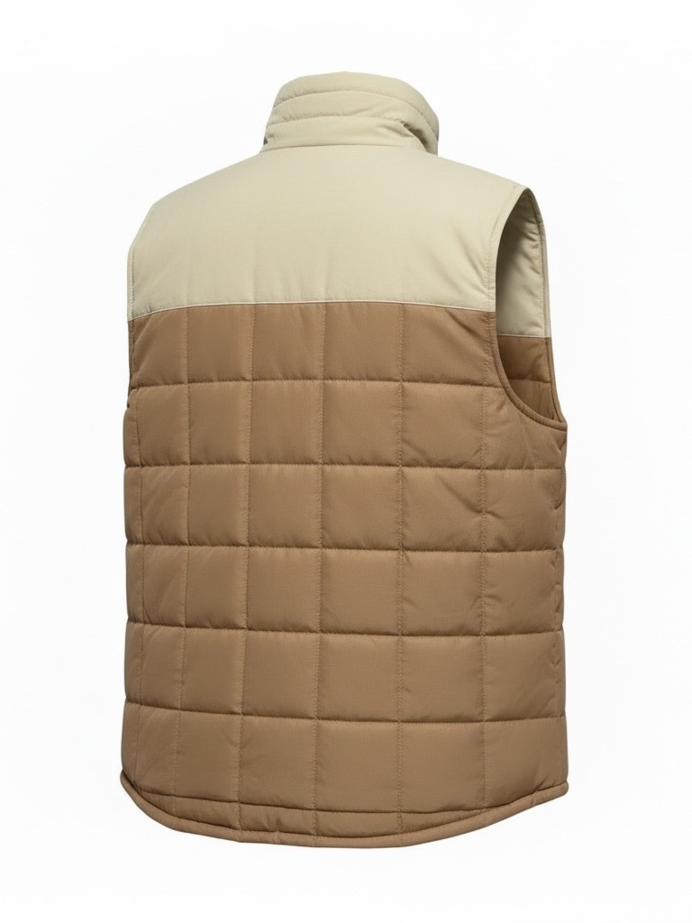 Nomad Craft + Flow Puffer Vest Sz S Tan Cream Colorblock Quilted Zip Lightweight - Picture 3 of 16